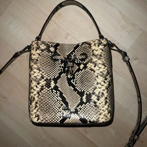 Kate Spade Leather snakeskin small bucket bag with crossbody strap